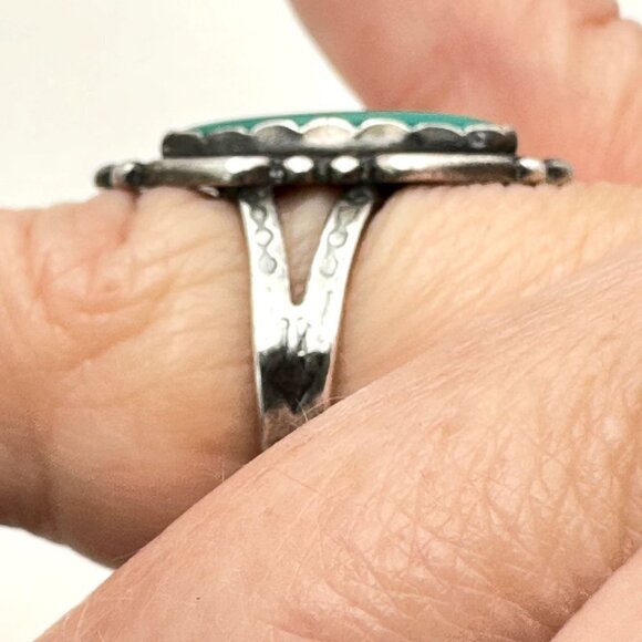 Vintage Bell Trading Native American Mens Womens Ring Turquoise Sterling Silver - Picture 7 of 7